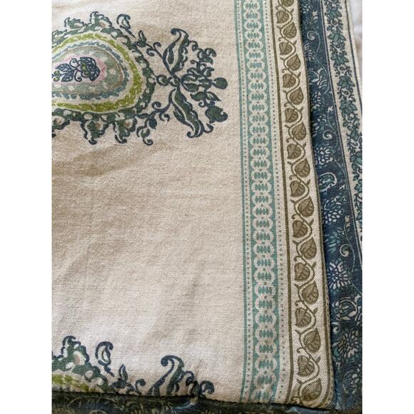 Soft Surroundings Blue White paisley pillow shams set zip close cotton linen - Picture 3 of 10